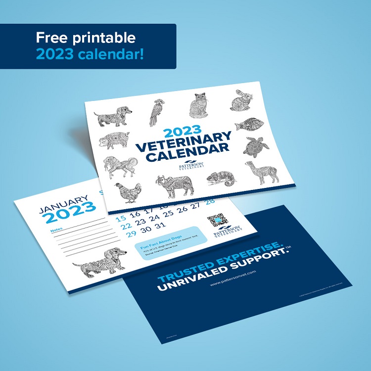 Free Printable 2023 Veterinary Calendar